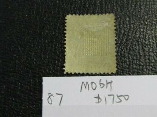 nystamps US Stamp 87 OG H $1750 D18x090 2