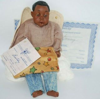 1994 Daddy Long Legs African American Bubby Angel Karen Germany 10 " Doll Signed