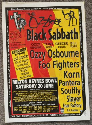 Ozzfest 98 - Full Page Uk Mag Ad Black Sabbath Korn Pantera Soulfly Slayer