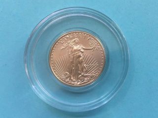 2018 1/10 Oz Gold American Eagle $5 Brilliant Uncirculated Bu Coin In Capsule