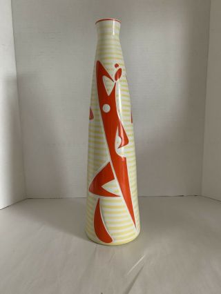 Vtg Mid Century Modern János Török Zsolnay Ceramic Porcelain Vase 1960s 16”