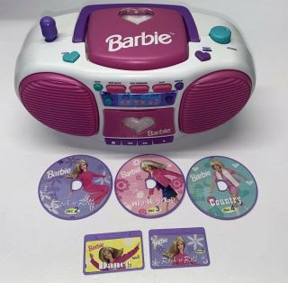 Vtg1999 Barbie Dance With Me Talking Boombox Be - 160 Great 3 Cds 2 Tapes