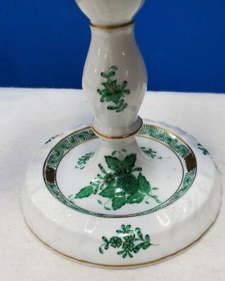 HEREND china Chinese Bouquet green 4 light candle stick holder 9 