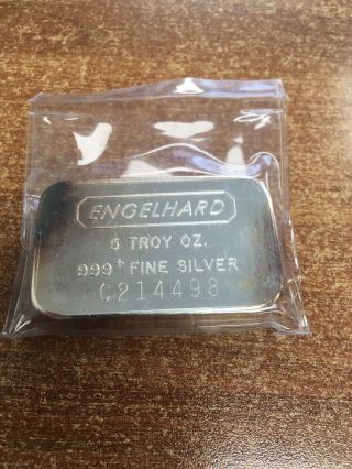 Engelhard 5 Troy Oz.  999 Fine Silver Serial C214498