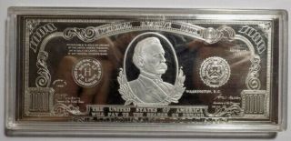 1928 $1000 Federal Reserve Note currency style 6 troy oz 999 fine silver art bar 3