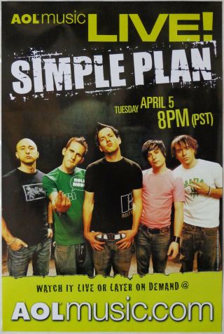 Simple Plan - Aol Music Live - Rolled Rock Promo Poster