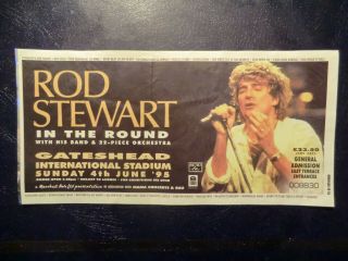 Rod Stewart Concert Ticket Gateshead 1995 -