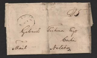 $nashville Tenn Stampless Cover March 5,  1819 Oval F/l