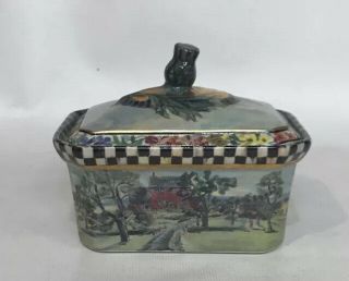 Mackenzie Childs Victoria And Richard Rectangle Covered Dish Bowl Maclachlan 