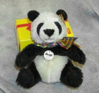 ❤️ Steiff Panda Bear Pummy,  Sweet Face,  Coloring,  6 " Chubbie L@@kie ❤️