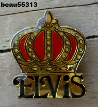 Elvis Presley " The King " Crown Lapel Vest Hat Jacket Pin