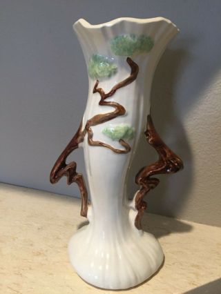 Roseville Art Pottery White Ming Tree Vase 584 - 12 3