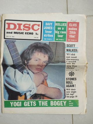 Disc And Music Echo May 25th 1968 Scott Walker Cover