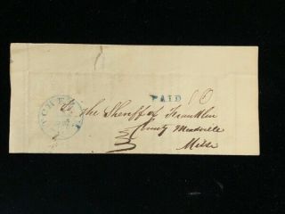 Ms Natchez 1841 Stampless Cover Printed Sheriff Summons Franklin County
