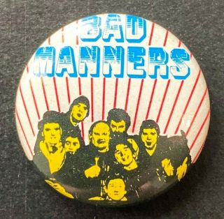 Bad Manners - Old Og Vtg 1980s Button Pin Badge 25mm Ska 2 Tone Skinhead