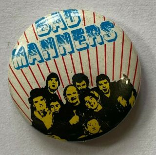 BAD MANNERS - Old OG Vtg 1980s Button Pin Badge 25mm Ska 2 Tone Skinhead 2