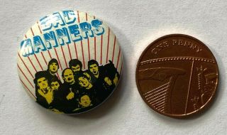 BAD MANNERS - Old OG Vtg 1980s Button Pin Badge 25mm Ska 2 Tone Skinhead 3