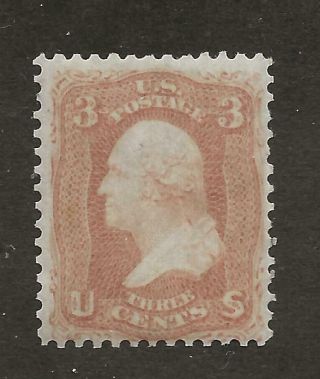 Us Stamp 65 1861 Rose 3c Washington Perf 12 Appears Nh Scv $125 (hinged)