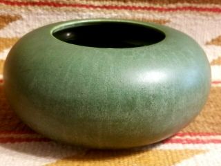 FINE ARTS & CRAFTS HAMPSHIRE POTTERY BOWL or BUD VASE CLASSIC MATTE GREEN FINISH 2
