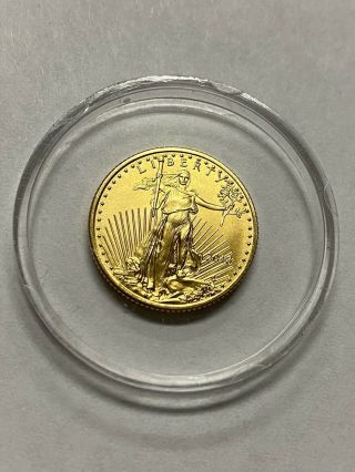 2018 1/10 Oz 5$ American Gold Eagle Bu In Capsule