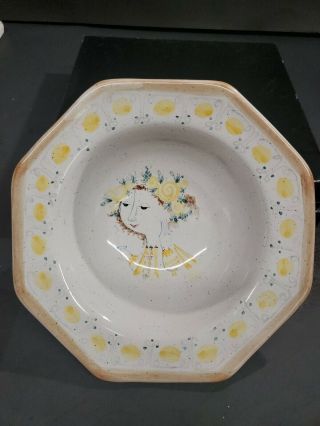 Bjorn Wiinblad 1952 Signed Bowl Dish Danmark C.  A.  F.  Vintage Danish Pottery