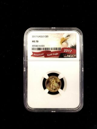 2017 $5 Gold American Eagle Ngc Ms - 70