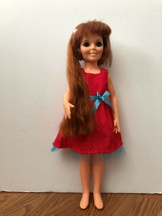 1969 Ideal Crissy Chrissy Teenage Fashion Doll 18 " Red Head Grow Hair