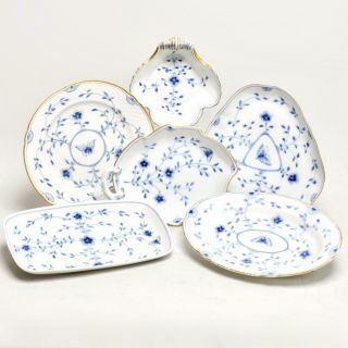 Group Of Six (6) Bing & Grondahl Denmark Blue/white Butterfly Serving Dishes