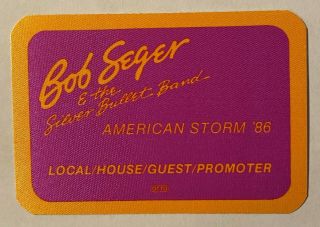 Backstage Pass Bob Seger American Storm Tour 1986 Pink Orange Rectangle Rare