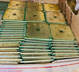 125x Amd Gold Pinned Cpu High Yield Gold Recovery No Metal Backing (1.  95 Lbs)
