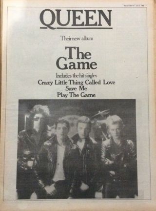 Queen - Vintage Press Poster Advert - The Game - 1980