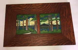 Motawi And Dard Hunter Framed Landscape Tiles (2) 17.  5 " X 11.  5 "