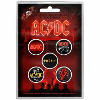 Ac/dc - Button Badge Set - Pwr - Up - Uk Import - Licensed In Pack