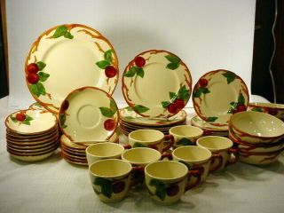 Vintage Franciscan Ware Apple Pattern Dishes Service For 8