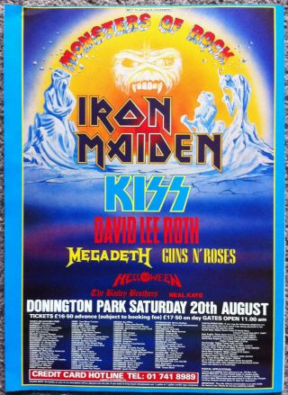 Monsters Of Rock - 1988 Full Page Uk Ad Iron Maiden Kiss Megadeth Guns N Roses