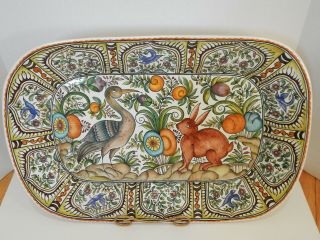 Huge Ceramica De Coimbra Portugal Platter Hand Painted