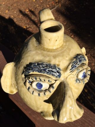 Large JERRY BROWN Face Jug Southern Folk Art Pottery HAMILTON ALABAMA 5