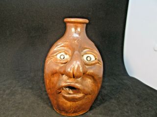 Ugly Face Jug - Approx.  6 X 3.  5 X 3.  5 " - 1985 - Bastine Pottery - Great Face