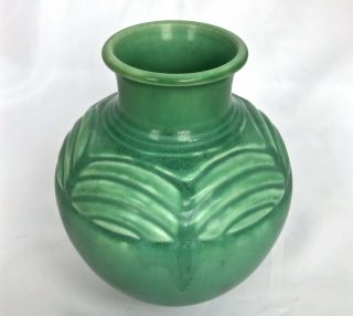 Rookwood 6 " Abstract Green Drip 6445 Wilhelmine Rehm Artist Designed Vase C1934