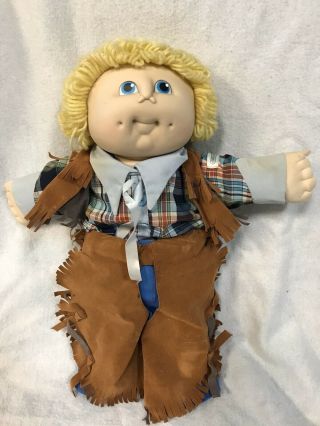 Vintage 1984 Martha Mn Thomas Cabbage Patch Baby Doll Boy Cowboy