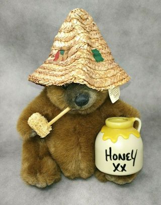 Hard To Find 11 " Brown Orzek Bear Honey Xx Jug Corn Cob Pipe & Hat Tag