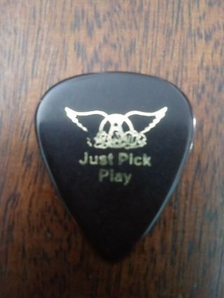 Aerosmith 2001 Just Push Play Tour Tom Hamilton Guitar Pick Concert Gold Foil