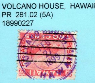 Jhl Hawaii 81 W/ 1899 Purple Volcano House 281.  02 Town Cancel,  Scarcity 5