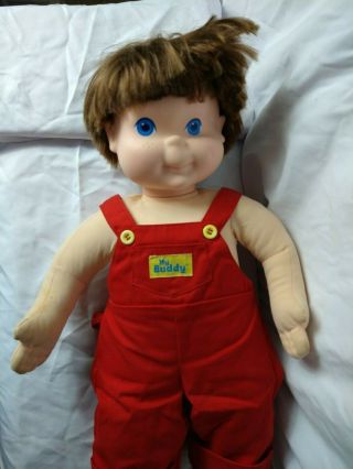 Vintage 1985 Hasbro Playskool My Buddy Boy Baby Doll Clothes Brown Hair 22 "