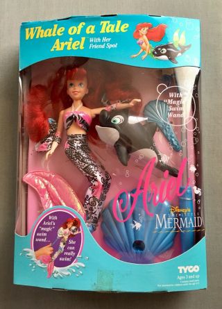 Vintage 1992 Disney The Little Mermaid Tyco Whale Of A Tale Ariel Doll Mib 2
