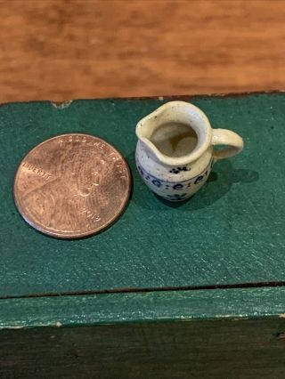 IGMA Artisan Jane Graber Miniature Stoneware Vine Water Pitcher: 1:12 Scale 1998 2