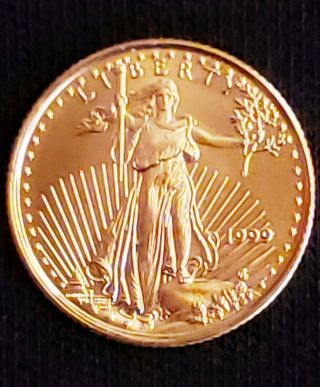 1/10 Oz.  Gold American Eagle Coin Bu
