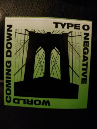 Vintage Type O Negative World Coming Down Promo Sticker 1999 Approx 4 " X 4 "