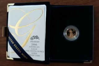 2006 Us 1/10 Oz $5 American Eagle Gold Coin Proof Ogp