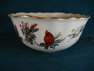Lenox Winter Greetings 12 3/4 " Very Large Punch Bowl / Center Piece With Ladle